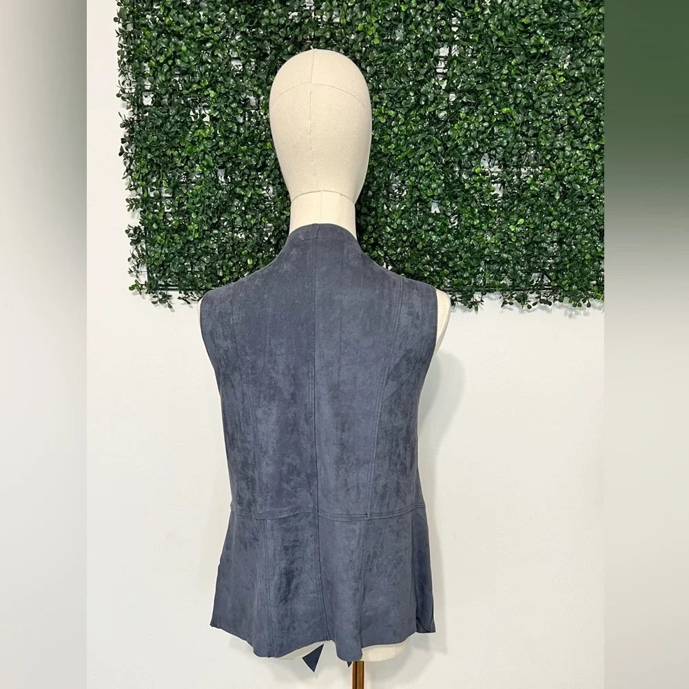 Lori Goldstein Lagenlook Dark Grey Drape Vest Size Small - Picture 4 of 8